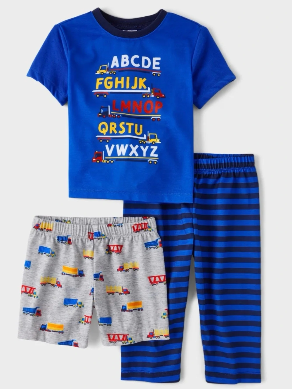 PJ PLACE 🚒🛻VALIANT BLUE ALPHABET TRUCK 3-PIECE PAJAMA SET🛻🚒 SIZE 5T 🌟NWT🌟